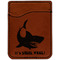 Sharks Cognac Leatherette Phone Wallet close up