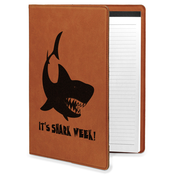 Custom Sharks Leatherette Portfolio with Notepad - Large - Single Sided (Personalized)