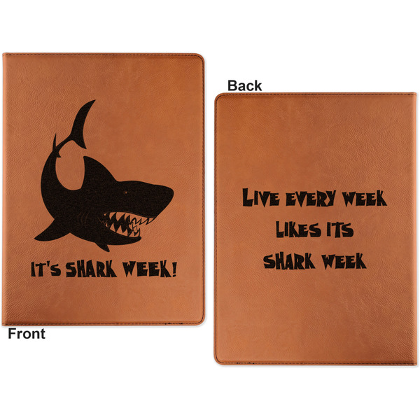 Sharks Cognac Leatherette Portfolios with Notepad - Small - Double Sided- Apvl