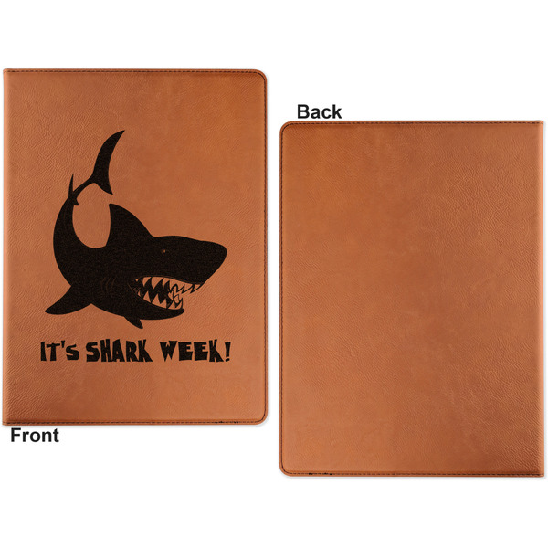 Sharks Cognac Leatherette Portfolios with Notepad - Small - Single Sided- Apvl