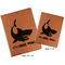 Sharks Cognac Leatherette Portfolios with Notepads - Compare Sizes