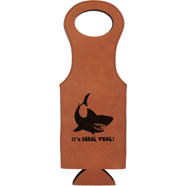 Custom Sharks Leatherette Wine Tote (Personalized)