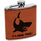 Sharks Cognac Leatherette Wrapped Stainless Steel Flask
