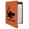 Sharks Cognac Leatherette Zipper Portfolios with Notepad - Main