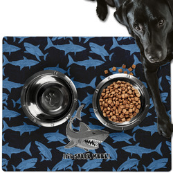 Sharks Dog Food Mat - Large w/ Name or Text