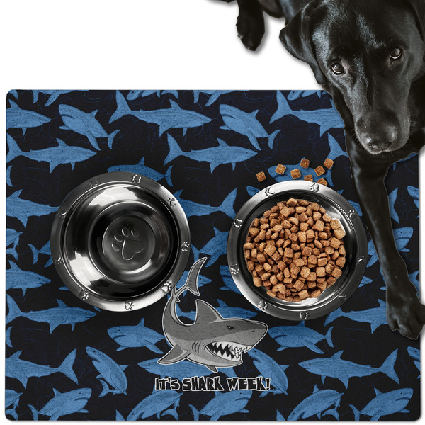 Sharks Dog Food Mat - Large LIFESTYLE
