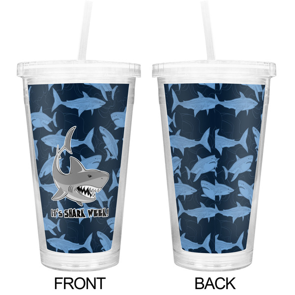 Sharks Double Wall Tumbler with Straw - Approval