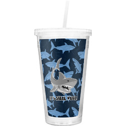 Sharks Double Wall Tumbler with Straw (Personalized)