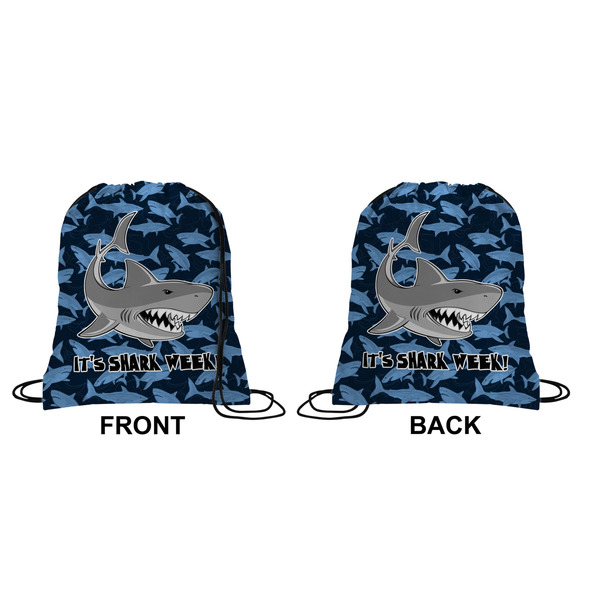 Sharks Drawstring Backpack Front & Back Medium