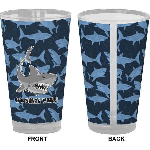 Sharks Pint Glass - Full Color - Front & Back Views