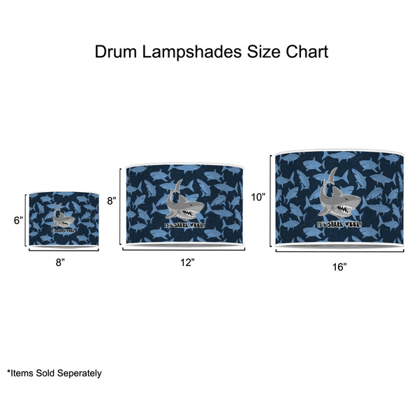 Sharks Drum Lampshades - Sizing Chart