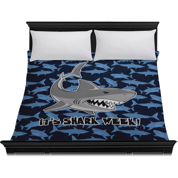Sharks Duvet Cover - King - On Bed - No Prop