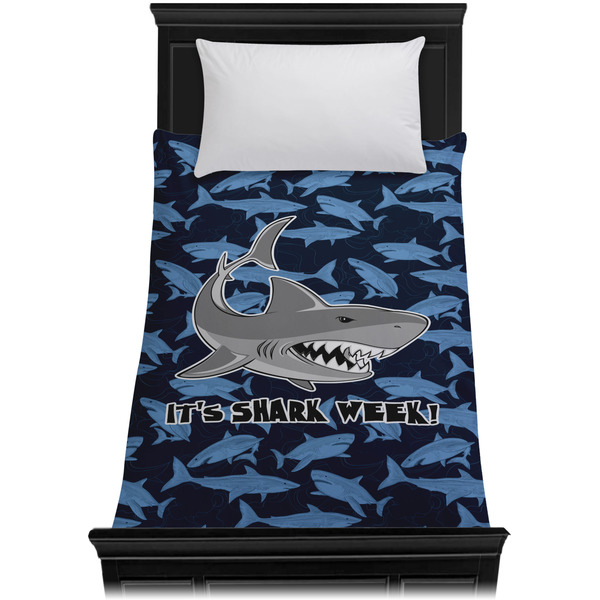 Sharks Duvet Cover - Twin XL - On Bed - No Prop