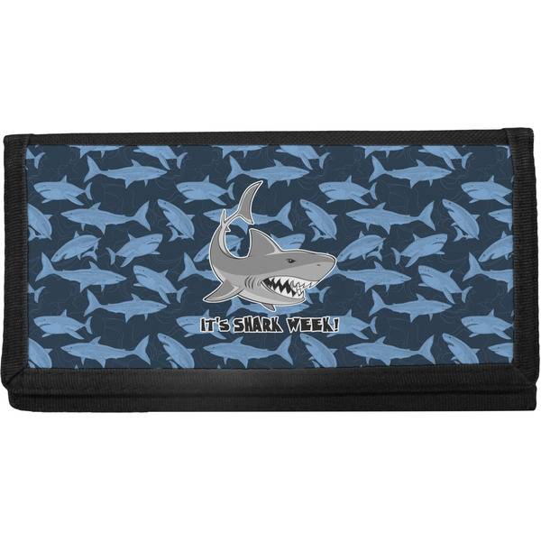 Custom Sharks Canvas Checkbook Cover w/ Name or Text
