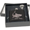 Sharks Engraved Black Flask Gift Set