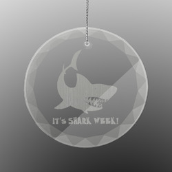 Sharks Engraved Glass Ornament - Round (Personalized)