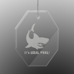 Sharks Engraved Glass Ornament - Octagon (Personalized)