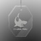 Sharks Engraved Glass Ornaments - Octagon