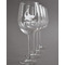 Sharks Engraved Wine Glasses Set of 4 - Front View