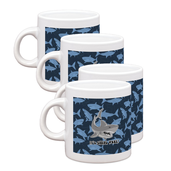 Custom Sharks Single Shot Espresso Cups - Set of 4 (Personalized)