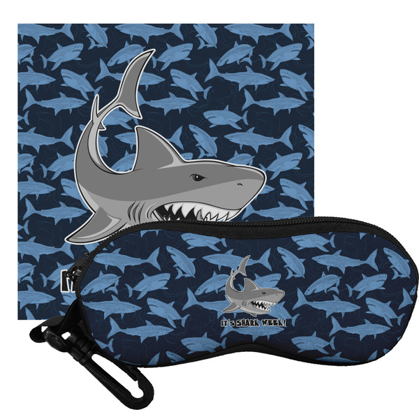 Custom Sharks Eyeglass Case & Cloth w/ Name or Text