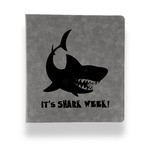 Sharks Leather Binder - 1" - Grey (Personalized)