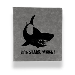 Sharks Leather Binder - 1" - Grey (Personalized)