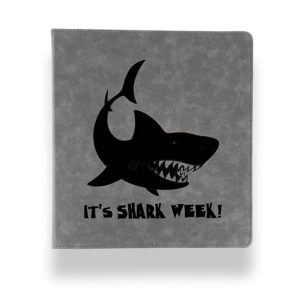Custom Sharks Leather Binder - 1" - Grey (Personalized)