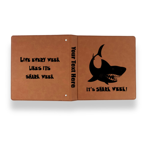 Sharks Leather Binder - 1" - Rawhide - Back Spine Front View