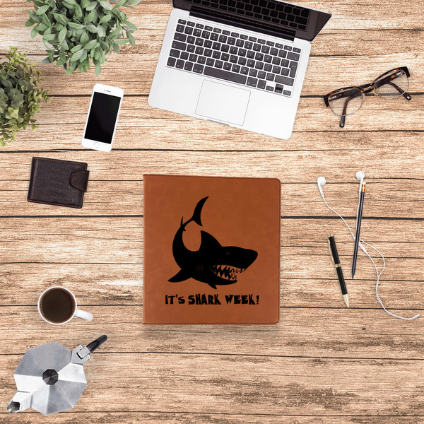 Sharks Leather Binder - 1" - Rawhide - Lifestyle View