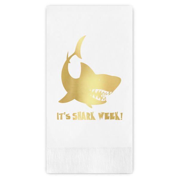 Custom Sharks Guest Napkins - Foil Stamped (Personalized)