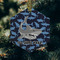Sharks Frosted Glass Ornament - Hexagon (Lifestyle)