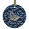 Sharks Frosted Glass Ornament - Round