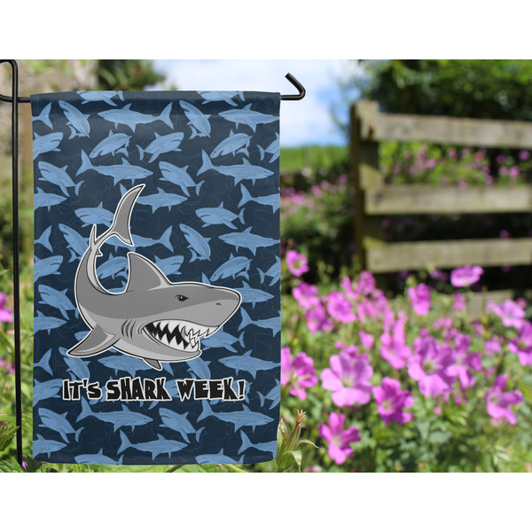 Sharks Garden Flag - Outside In Flowers