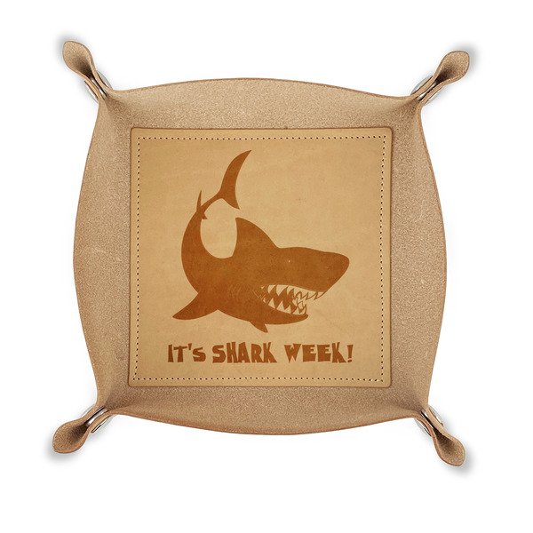 Custom Sharks Genuine Leather Dice Tray (Personalized)