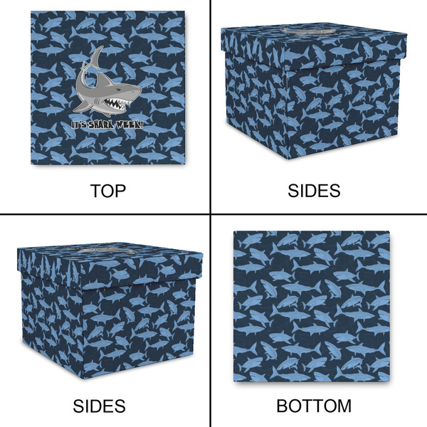 Sharks Gift Boxes with Lid - Canvas Wrapped - Large - Approval