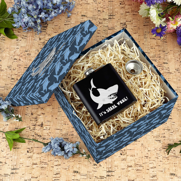 Sharks Gift Boxes with Lid - Canvas Wrapped - Large - In Context