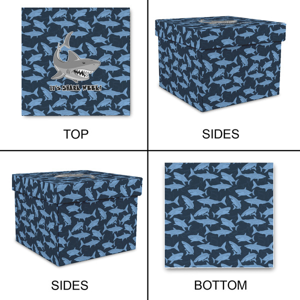 Sharks Gift Boxes with Lid - Canvas Wrapped - Medium - Approval