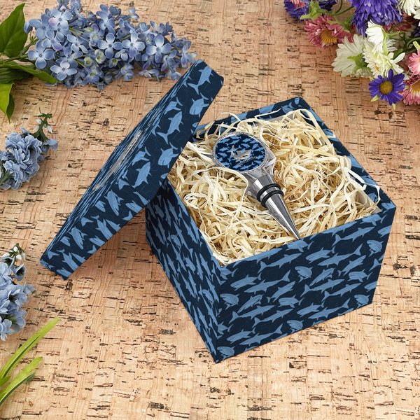 Sharks Gift Boxes with Lid - Canvas Wrapped - Medium - In Context