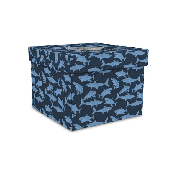 Sharks Gift Boxes with Lid - Canvas Wrapped - Small - Front/Main