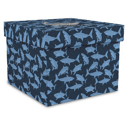Sharks Gift Box with Lid - Canvas Wrapped - XX-Large (Personalized)