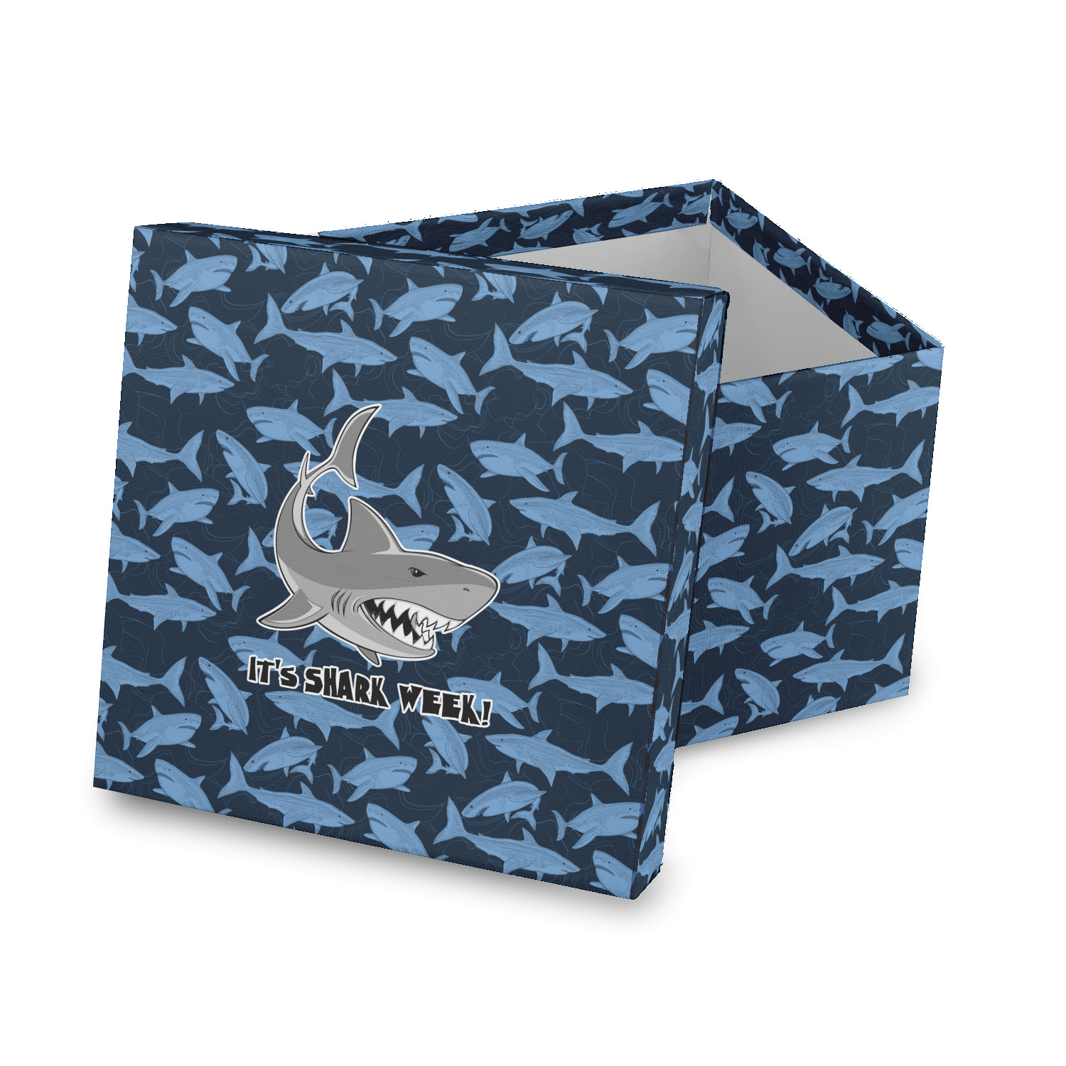 Custom Sharks Gift Box with Lid - Canvas Wrapped (Personalized