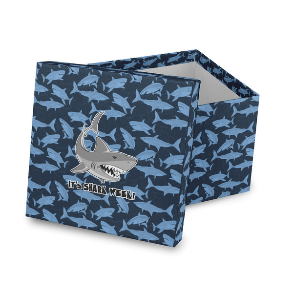 Custom Sharks Gift Box with Lid - Canvas Wrapped (Personalized)