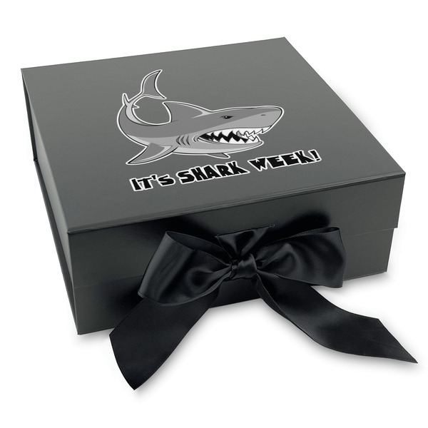 Custom Sharks Gift Box with Magnetic Lid - Black (Personalized)
