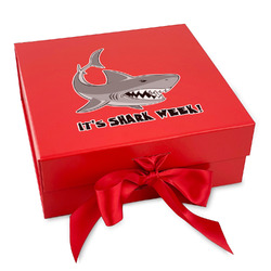 Sharks Gift Box with Magnetic Lid - Red (Personalized)