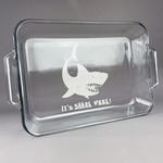 Sharks Glass Baking Dish with Truefit Lid - 13in x 9in (Personalized)