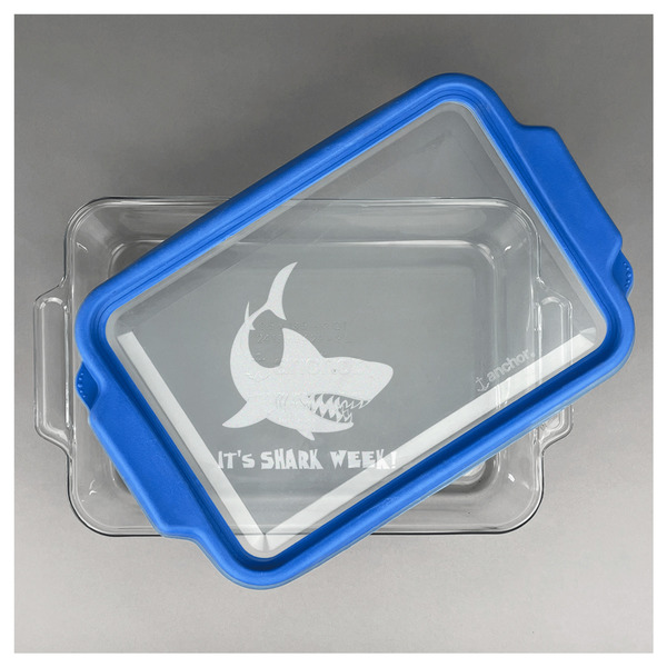 Sharks Glass Baking Dish - FRONT w/ LID (13x9)
