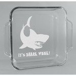 Sharks Glass Cake Dish - 8in x 8in (Personalized)