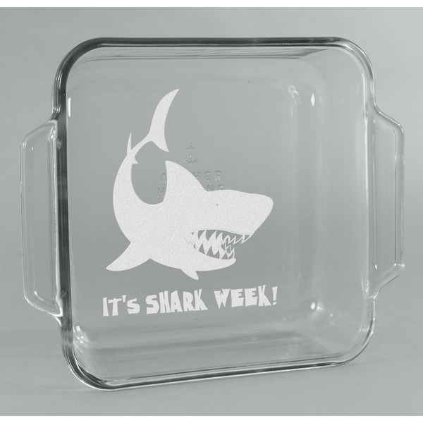 Custom Sharks Glass Cake Dish - 8in x 8in (Personalized)
