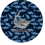 Sharks Round Glass Cutting Board (Personalized)